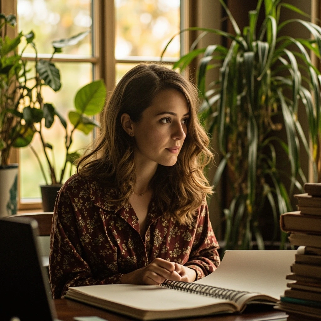 Remote worker in a sunlit home office